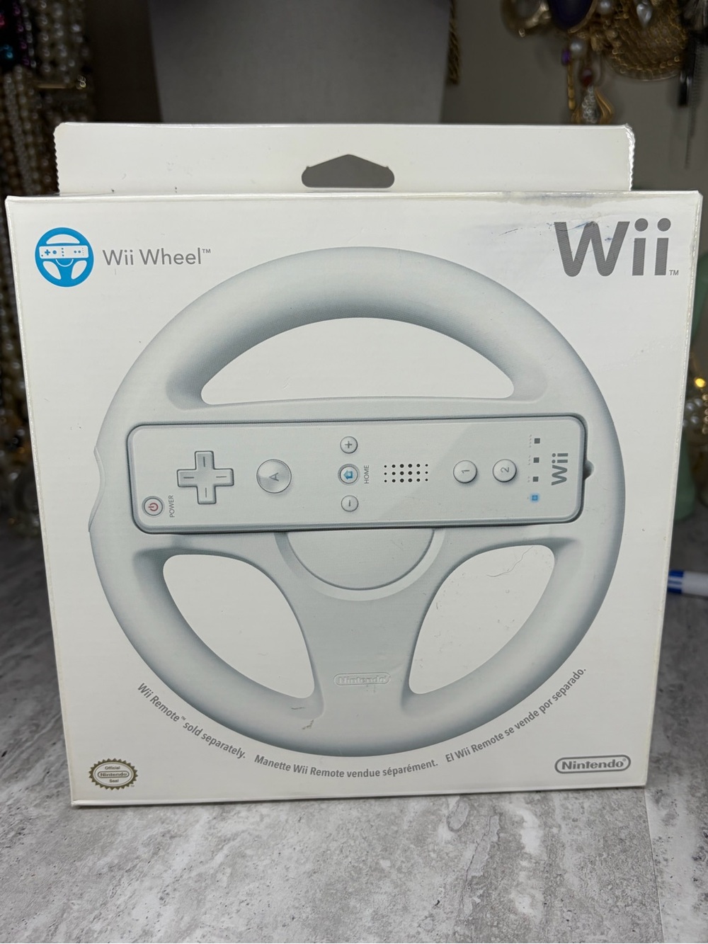 Nintendo Wii Authentic White Wheel Controller New in Box - Sealed